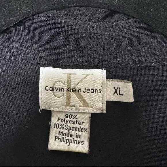 CALVIN KLEIN / black performance short sleeve button up shirt / XL - Picture 4 of 8